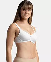 Jockey Wirefree Non Padded Super Combed Cotton Elastane Stretch Full Coverage Everyday Bra with Contoured Shaper Panel and Adjustable Straps - 1250