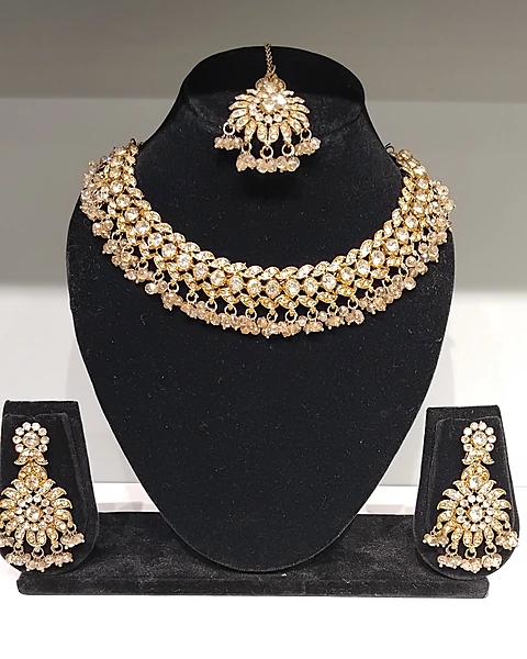 kundan gold stone bridal  necklace set