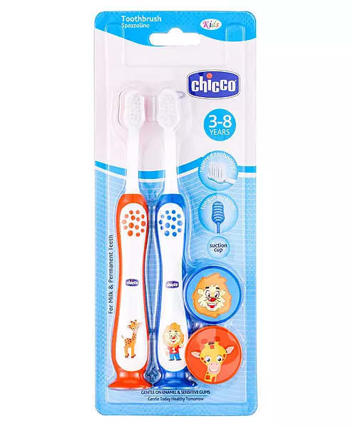 Chicco Ultra Soft Bristles Toothbrush Set 3Y-8Y Pack of 2
