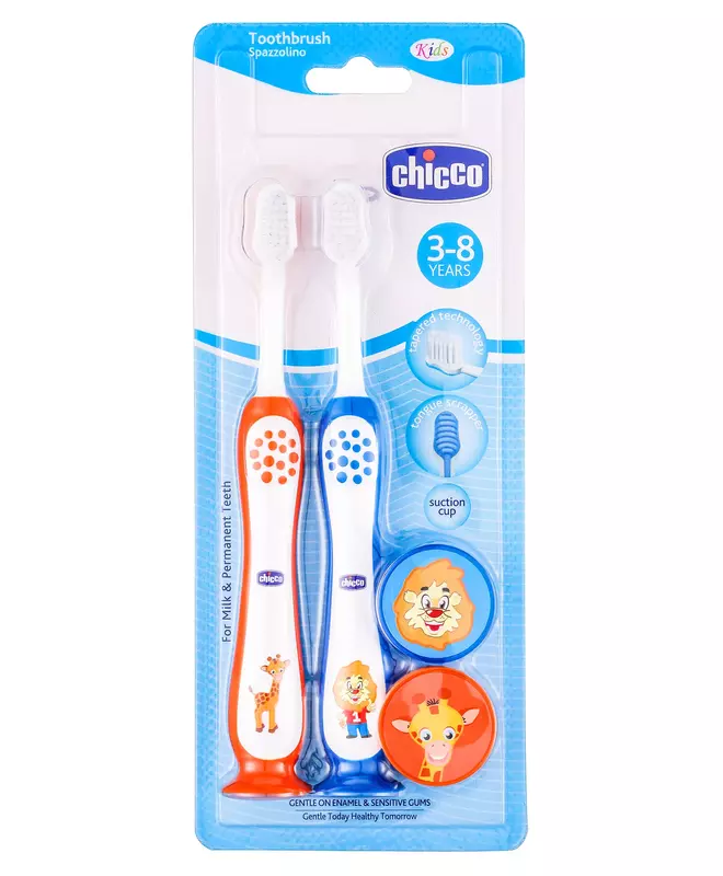 Chicco Ultra Soft Bristles Toothbrush Set 3Y-8Y Pack of 2