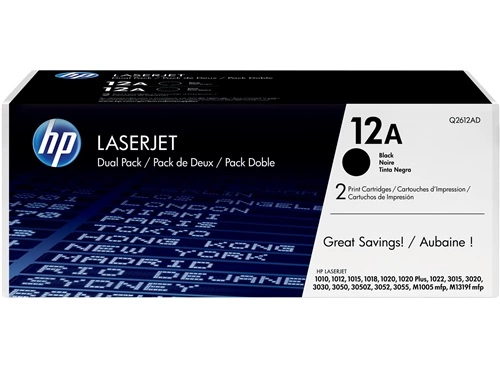 HP 12A Black Dual Pk LJ Toner Cartridge