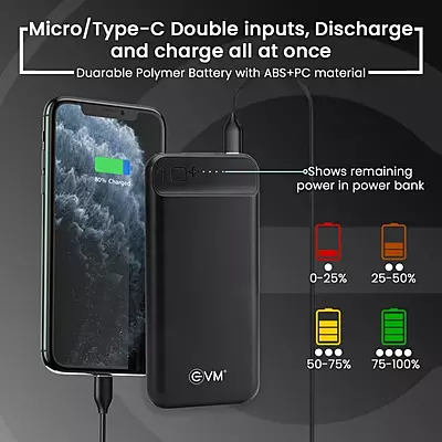 POWER BANK EVM 10000MAH ENCHARGE P0109 BLACK POWER BANK EVM 10000MAH ENCHARGE P0109 BLACK