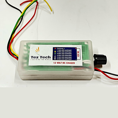 (SCLC9) 12V DC 6 Channel LED Chaser Controller – For Single Color LED, Forward Only, External Speed Control, 500 Bulb Capacity Per Channel
