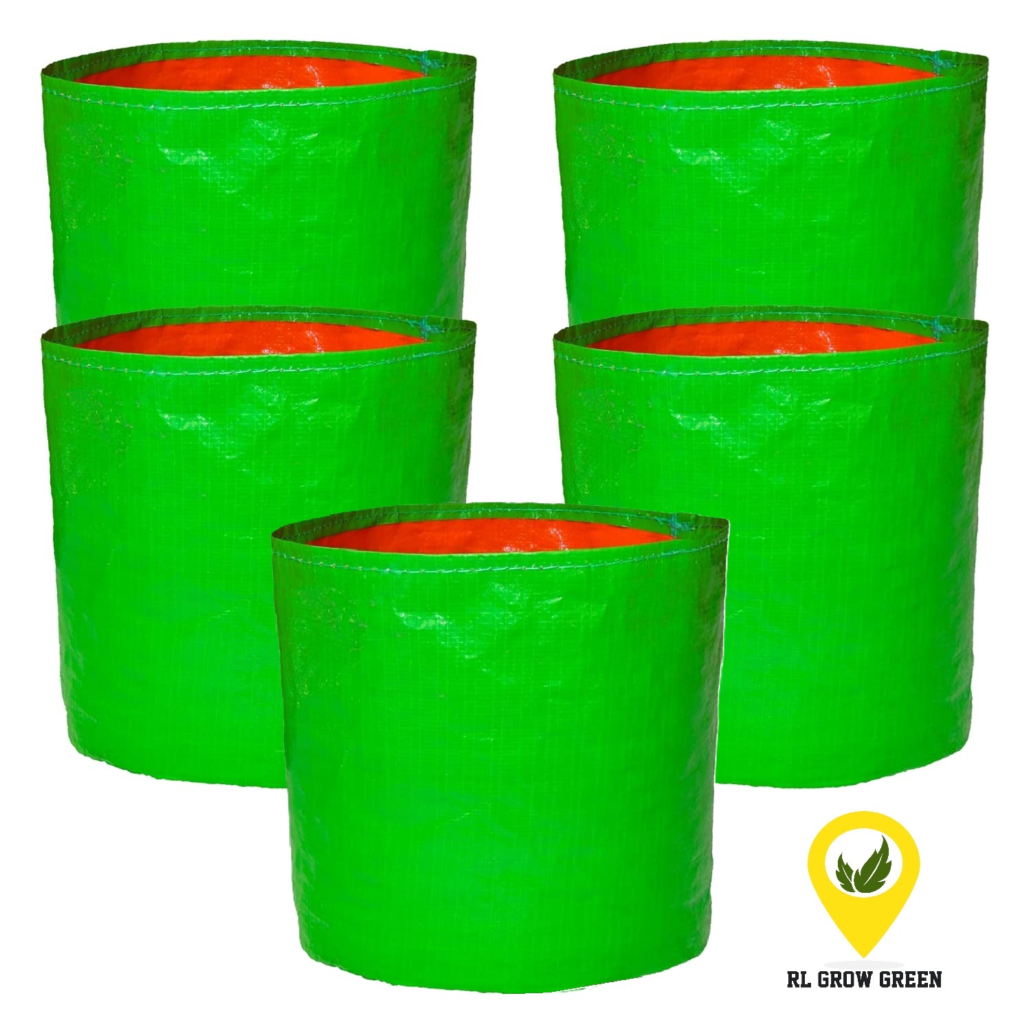 HDPE UV Plant Grow Bags, 15 x 15 inch,  Green, for Terrace Gardening and Fruit Plants(MultiPack)