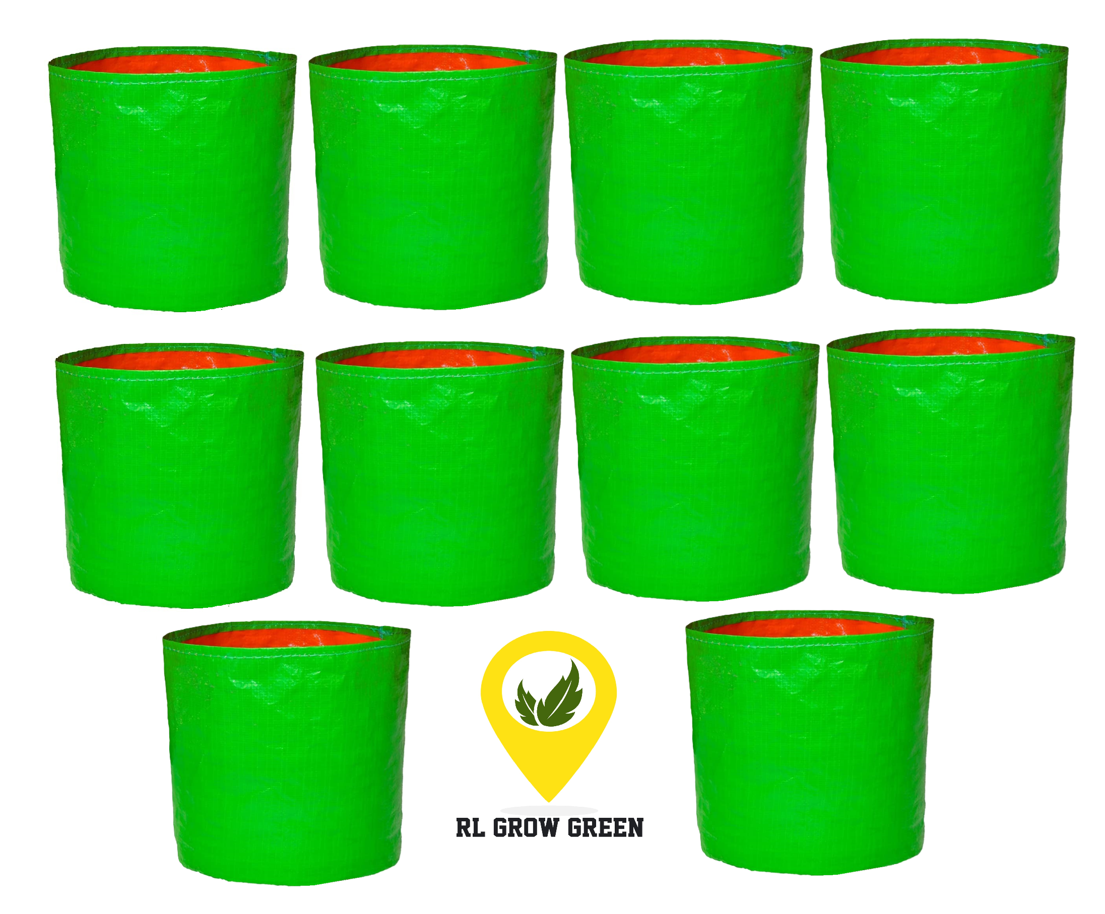 HDPE UV Plant Grow Bags, 12 x 12 inch,  Green, for Terrace Gardening and Fruit Plants(MultiPack)