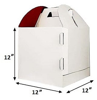 Qson Cake Box 12x12x12 3Ply Top White