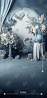 Blue Floral Curtain (PRE-ORDER)