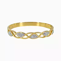 Elegant Anti-Tarnish Bangle with Intricate Filigree