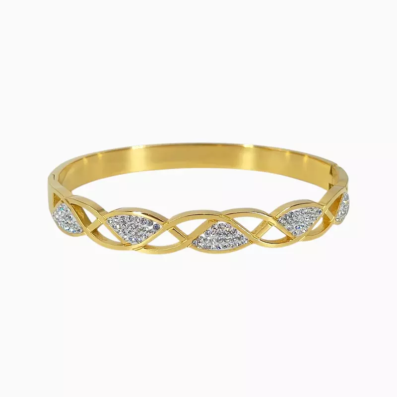 Elegant Anti-Tarnish Bangle with Intricate Filigree