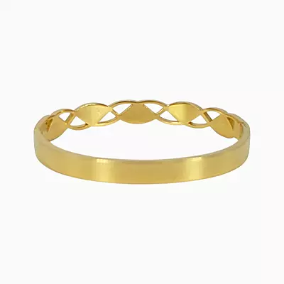 Elegant Anti-Tarnish Bangle with Intricate Filigree