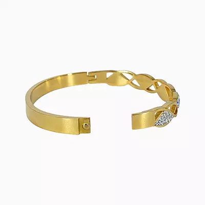 Elegant Anti-Tarnish Bangle with Intricate Filigree