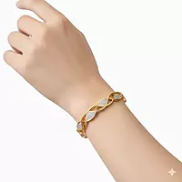 Elegant Anti-Tarnish Bangle with Intricate Filigree
