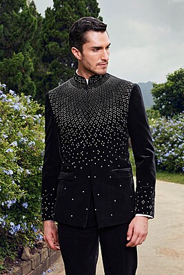 Royal Black Printed Jodhpuri