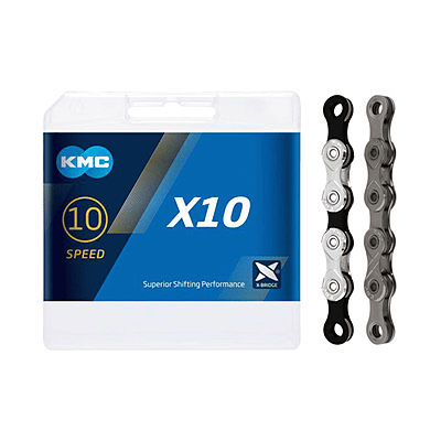 KMC 10 Speed Chain - X10 Silver/Black