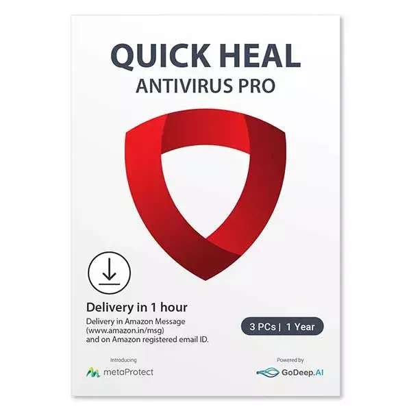 Quick Heal Antivirus Pro 1 Device 3 Years AI Security for Windows PC
