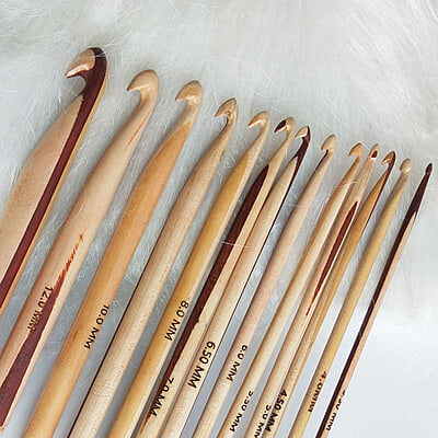 Wooden Crochet Hooks  Modal 105 Set of 13
