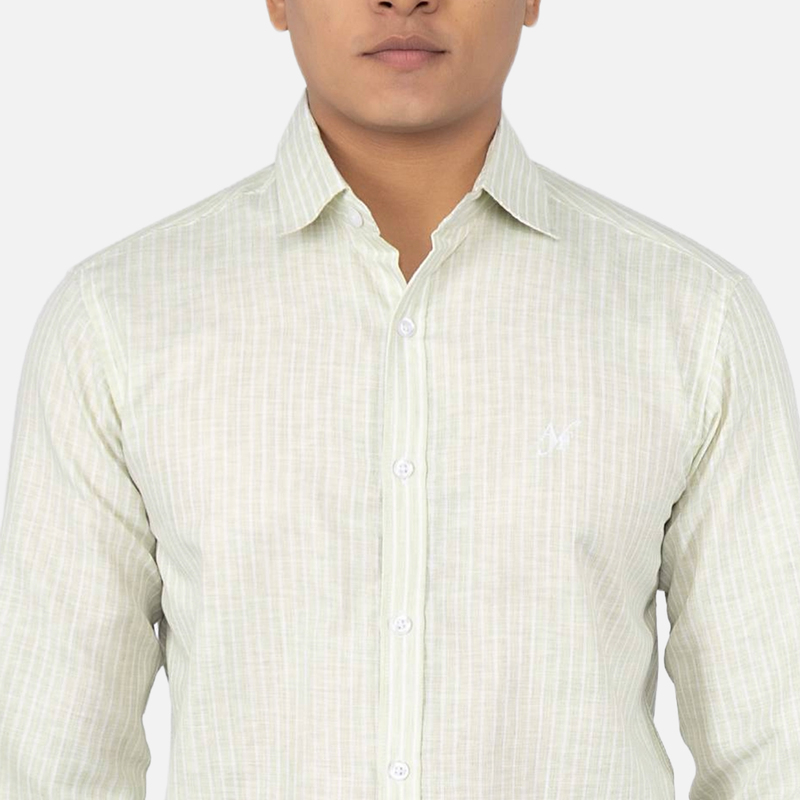 Men Pale Mint Stripe Casual Shirt