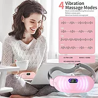 Heating Pad Belt for Menstrual Cramps, Period Pain Relief with Vibration Massage, 3 Heat Settings, Pink