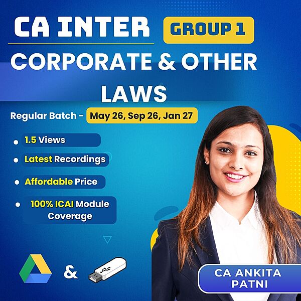 CA Inter Corporate & Other Laws (Group 1) By CA Ankita Patni