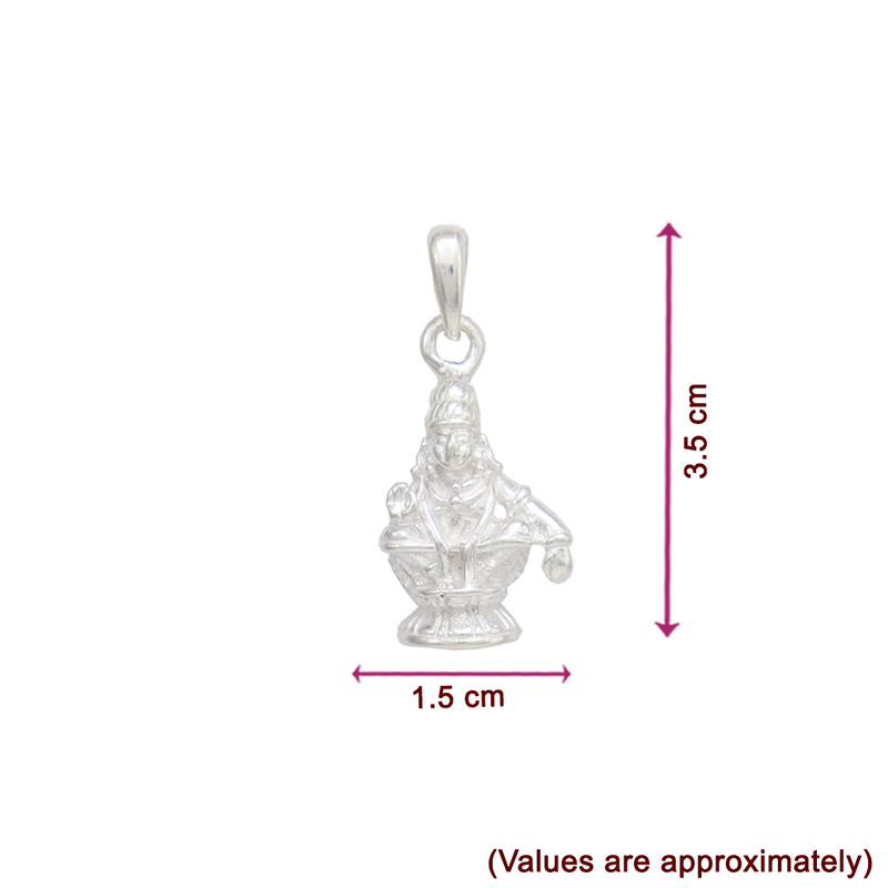 Silver Ayyappan Pendant & Rudraksha Mala - 30 Inchs