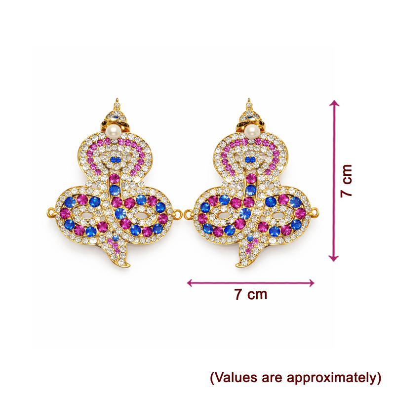 Gold-Plated Snake Nagabaranam Armlet (Vangi) for God Idols – Traditional Temple Jewelry