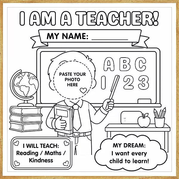 I Am a Teacher – Colour & Frame Kit