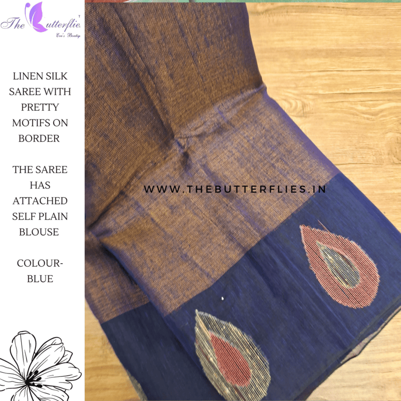SILK LINEN SAREE  MKTSLIN23614