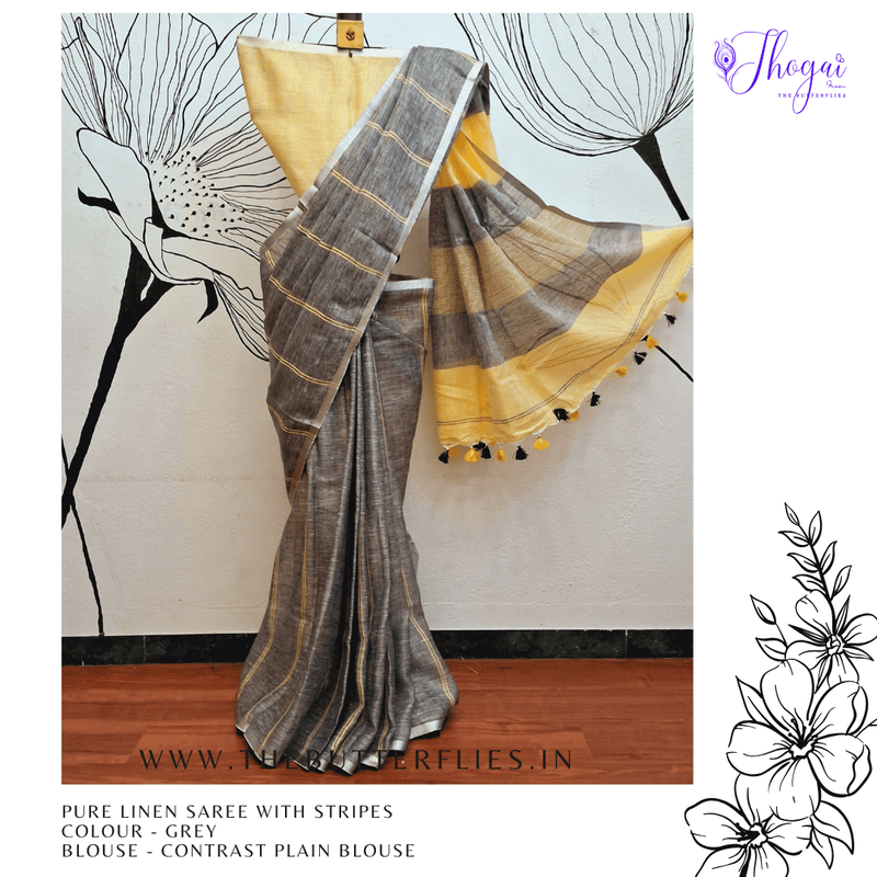 PURE LINEN SAREE YBRSLIN23603