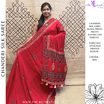 PURE CHANDERI SILK SAREE DCMSCDS24559