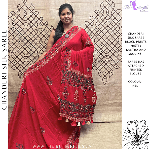 PURE CHANDERI SILK SAREE DCMSCDS24559