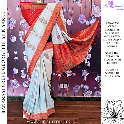 BANARASI CREPE GEORGETTE SILK SAREE  SFHSCRE24601