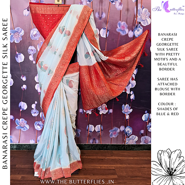 BANARASI CREPE GEORGETTE SILK SAREE  SFHSCRE24601