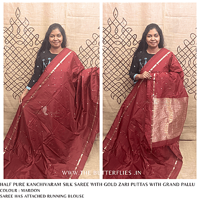 HALF PURE KANCHIVARAM SILK SAREE KPSSSIL24680