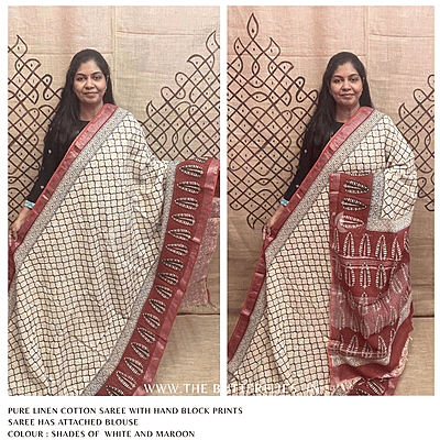 LINEN COTTON SAREE ssgSLIN24639