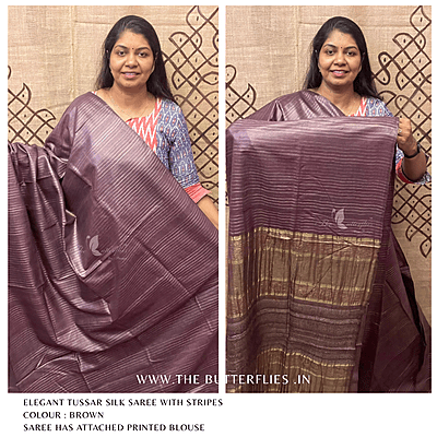 PURE TUSSER SILK SAREE YBRSTES24720