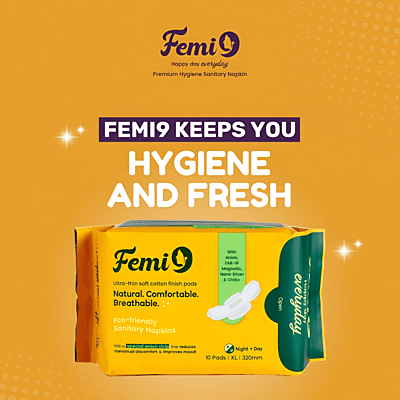 Femi 9 Happy Day Everyday Sanitary Napkins XL 320mm - Pack of 3 (30 Pads)