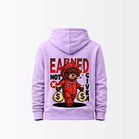 Unisex Lavender Earned Not Given Today Graphic Printed Hoodie