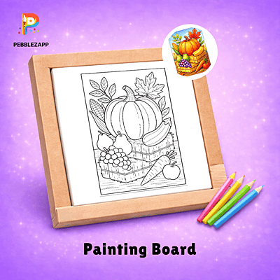 Harvest Vegetables & Fruits Coloring