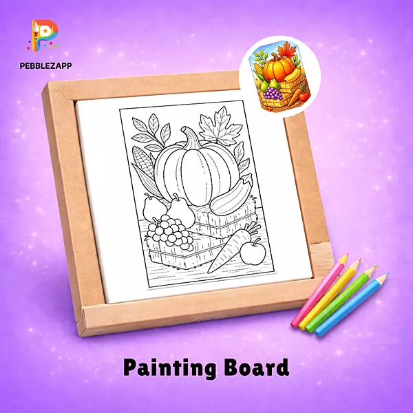 Harvest Vegetables & Fruits Coloring