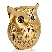 Eelika Golden Owl Showpiece for Home Decor – 15 cm – Resin