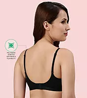Enamor Innovations CloudSoft, Invisi Neckline Women's Cotton Everyday T-Shirt Bra - Padded, Wirefree, Medium Coverage A032