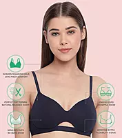 Enamor Innovations CloudSoft, Invisi Neckline Women's Cotton Everyday T-Shirt Bra - Padded, Wirefree, Medium Coverage A032