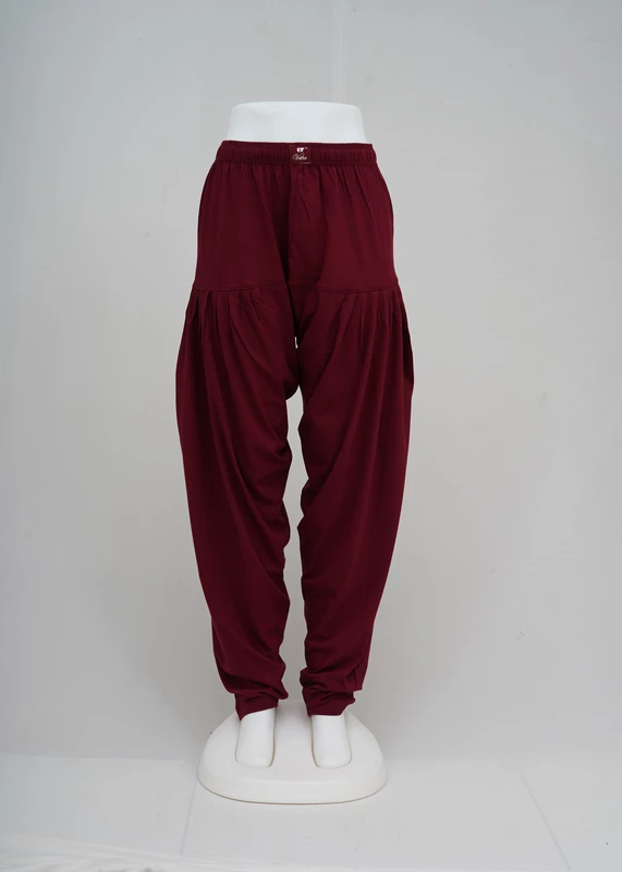 Women Dark Maroon Patiyala