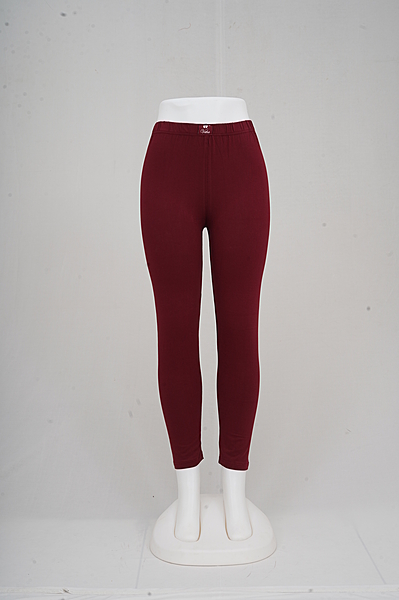 Women Dark Maroon Ankle Leggings