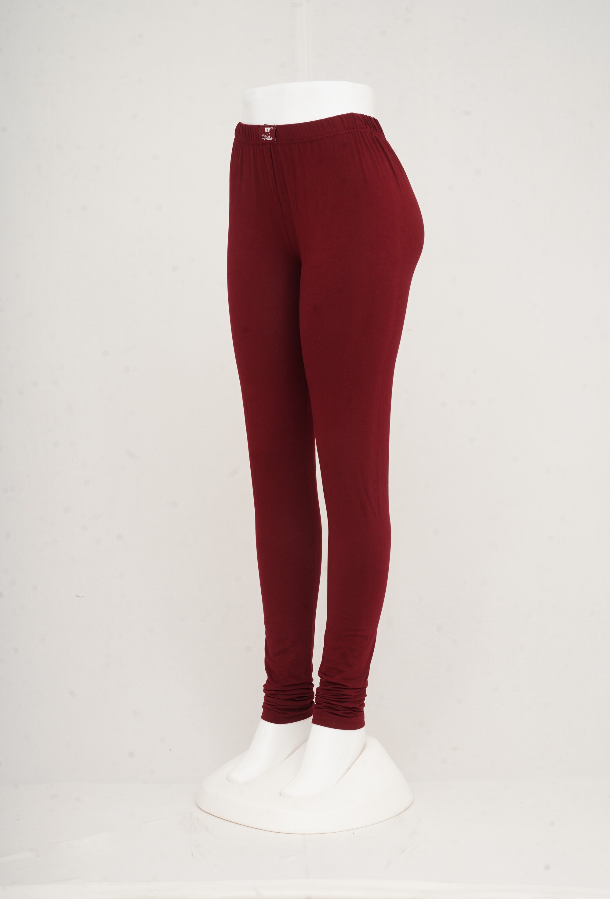 Women Dark Maroon Churidhar Leggings