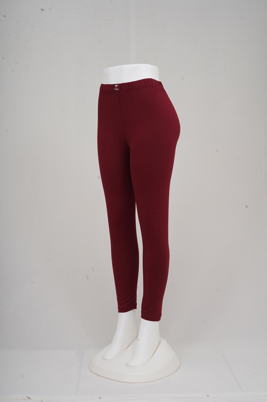Women Dark Maroon Ankle Leggings