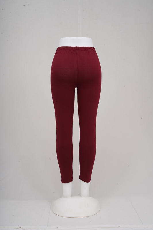 Women Dark Maroon Ankle Leggings