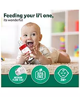 LuvLap N Flo W Neck F Bottle, Glass - 250ml