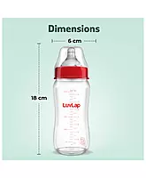 LuvLap N Flo W Neck F Bottle, Glass - 250ml