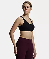 Jockey Wirefree Non Padded Super Combed Cotton Stretch Full Coverage Slip-On Active Bra and Moisture Move Treatment - 1376